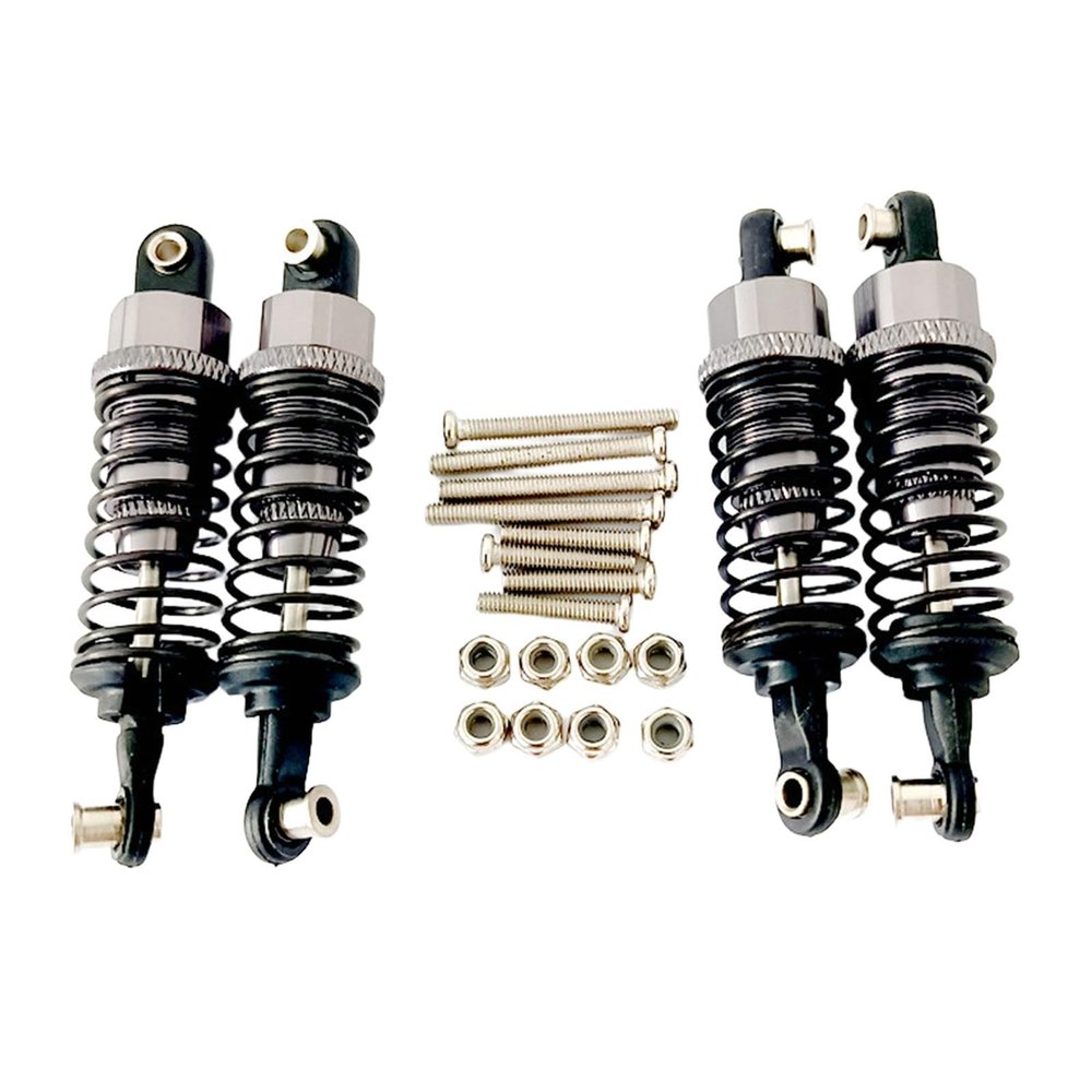 4Pcs RC Shock Absorbers with Screw Replacement Upgrade Metal Dampers for 1/12 1/16 Scale D90 MN78 MN82 C14- Titanium