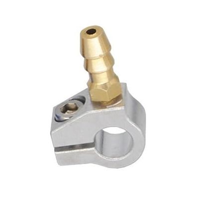 RC Boat Clamp with Nozzle, Aluminum & Brass Fuel Line Lubricating Oil Inlet for 6/7/8/9mm Drive Shaft, RC Gas Boat Upgrades(6mm)
