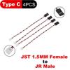 4PCS RC Servo Adapter Wire, 1.5mm Male/Female to Plg Converter, 100mm 3-Pin Cable for RC Drift Car Receiver(Type C) view 2