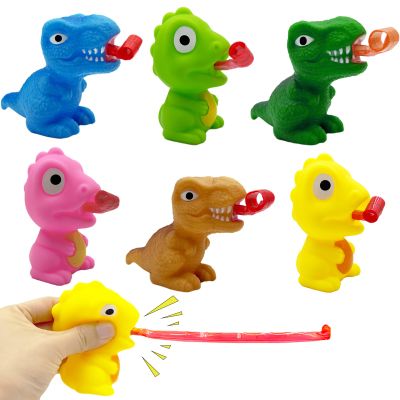 6 Pack Dinosaur Tongue Out Toys, Novelty Squeeze Toys for Kids Boys Girls, Birthday Gifts, Valentine's Day Gift, Easter Egg Fillers, Easter Basket Essentials Stuffers