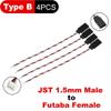 4PCS RC Servo Adapter Wire, 1.5mm Male/Female to Plg Converter, 100mm 3-Pin Cable for RC Drift Car Receiver(Type B) view 2