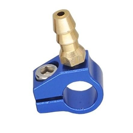 RC Boat Clamp with Nozzle, Aluminum & Brass Fuel Line Lubricating Oil Inlet for 6/7/8/9mm Drive Shaft, RC Gas Boat Upgrades(7mm)