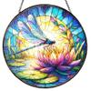 Dragonfly Glass Suncatcher, Artisan Craftsmanship, Nursery Safe Light, Bird Strike Reducer, Birthday Surprise, Pre Assembled Cord, Light Refraction Prism, Anniversary Present, Glass Art for Window view 1