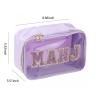 BOYYOEE Purple Mahjong Tile Bag Empty Clear Mahjong Carrying Bag Mahjong Storage Accessories,Mahjong Case for American Mahjong Tile Gift Travel view 2