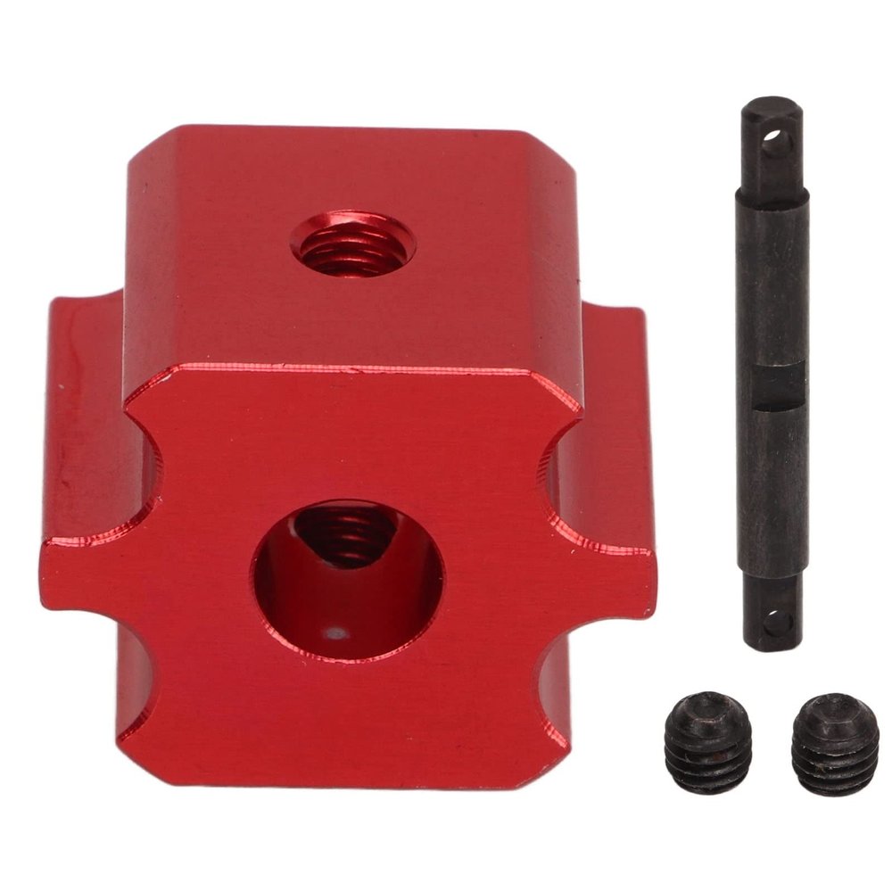 RC Differential Locker Spool Metal Upgrade High Strength Deceleration Performance Enhancer for Slash Rustler 1/10 RC Car Aluminum Alloy Iron 48mm 2 Accessories (Red)