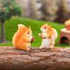 6Pcs Miniature Squirrel Figurines with Pine Cones  Cute & Realistic 1.25 Inch Resin Animal Figures, Cake Toppers for Fairy Garden, DIY Moss Landscape, Diorama Craft, Desk & Car Dashboard Decorations view 3