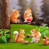 6Pcs Miniature Squirrel Figurines with Pine Cones  Cute & Realistic 1.25 Inch Resin Animal Figures, Cake Toppers for Fairy Garden, DIY Moss Landscape, Diorama Craft, Desk & Car Dashboard Decorations view 4