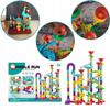 Marble Run for Kids 4-8, STEM Learning Building Toy, 113 Pieces, Colorful Plastic Track with Spiral Ladder, Rotating Funnel view 2