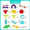 Marble Run for Kids 4-8, STEM Learning Building Toy, 113 Pieces, Colorful Plastic Track with Spiral Ladder, Rotating Funnel view 4