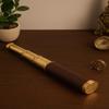 15" Antique Brass Telescope Single Barrel Adjustable Retro Pirate Spyglass Telescope with Wooden Box for Home & Office Decor Brown view 2