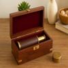 15" Antique Brass Telescope Single Barrel Adjustable Retro Pirate Spyglass Telescope with Wooden Box for Home & Office Decor Brown view 4