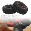 4PCS 1.9in RC Car Tires Wheels Rubber Strong Grip Pattern Red Frame 6 Holes Shock for Axial 1/10 RC Crawler view 4