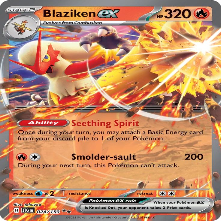 Blaziken ex Ultra Rare Journey Together 024/159, NM Pokemon Card