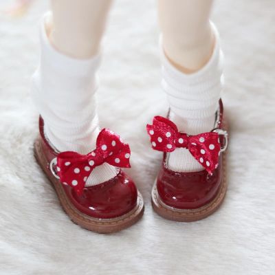1/6 Scale BJD Doll Shoes Bow Leather ShoesJoints Dolls Miniatures Accessories BJD Toys Shoes(Red)