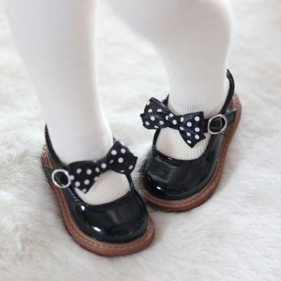 1/6 Scale BJD Doll Shoes Bow Leather ShoesJoints Dolls Miniatures Accessories BJD Toys Shoes(Black)