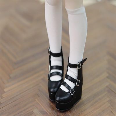 1/4 Scale BJD Doll Shoes Thick Soled Sandal ShoesLeather Shoes, Joints Dolls Miniatures Accessories(Black)