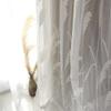 HooHero White Nordic Style Embroidery Semi 50 Width Sheer Curtains for Living Kids Nursery Room Drapes Rod Pocket Customzied Supported Bedroom view 1