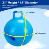 Willingfun Hopper Ball 2 Pack with Air Pump, 18 Inch Bounce Balls with Handles for Kids, Best Gift for Ages 3 4 5 6 7 8 Boys and Girls, Toys for Ages 3-10, Ride on Toys for Kids 4-8, Hopper Toy view 2
