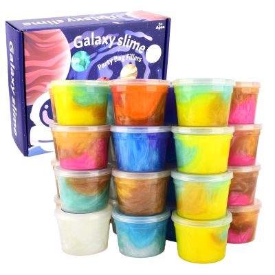40 PCS Valentines Day Galaxy Slime Cups for Kids Valentine Classroom Exchange Prizes, Party Favors, Gift Exchange, Non-Sticky, Non-Toxic and Mess-Free, Valentine Gifts for Kids