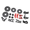 RC Car Upgrade Parts Steering Cup Disc Brake Aluminum Alloy Long Lasting Durability for KM C3 E8414 E8415 1/7 RC Cars (Red) view 2