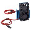 540 550 Motor Twin Cooling Fan Heat Sink with Efficient Heat Dissipation Function for Electric RC Car (Blue) view 3