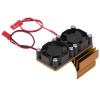 540 550 Motor Twin Cooling Fan Heat Sink with Efficient Heat Dissipation Function for Electric RC Car (Gold) view 4