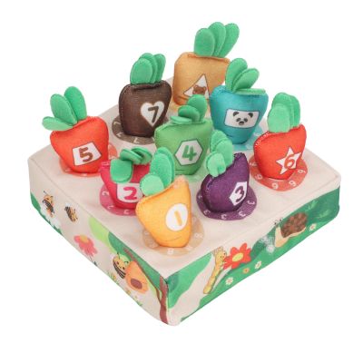 Carrot Doll Pull Out Toy Interactive Color Matching Number Radish Harvest Vegetable Field Plush Sorting Game for Kids Educational Play Sponge Material 6 or 9 Carrots (1-9)