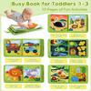 Wild-Animals Busy Book for Toddlers 1-3, Quiet Activity Books for Toddlers 1 Year Old, Montessori Toys Busy Board for 1 2 3 Year Boy Girl Gift Educational Airplane Travel Toy Valentines Birthday Gifts view 3