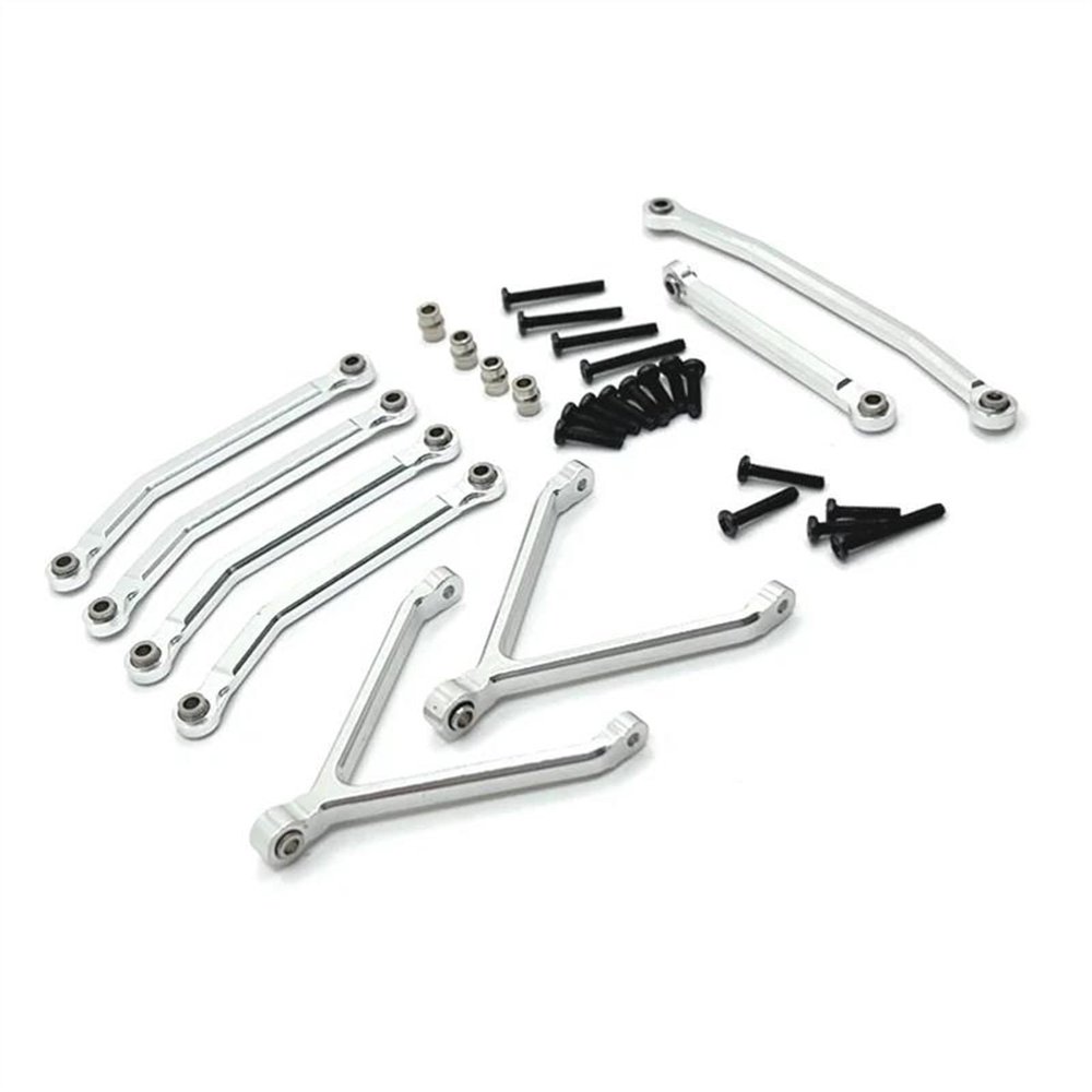 for FMS for FCX24 1/24 Remote Control Vehicle Parts Metal Upgrade for Chassis Tie Rod Steering Rod Modification RC Car Accessories RC Accessories(Silver)