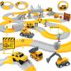 GIAT Construction Race Tracks Toys - Fun Gifts for 3 4 5 6 7 Year Old Boys, 330+ PCS DIY Road Adventure Set with Cars, Flexible Engineering Playset for Kids view 1