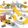 BEMITON Construction Race Track Toys for Kids - Birthday Gift for 3 4 5 6 7 Year Old Boys, 330+ PCS Track Playset with Electric Cars and Construction Trucks, DIY Engineering Road Building Sets view 1