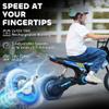 Qaba Kids Motorcycle, 24V Electric Dirt Bike with 250W Motor, Up to 9.9 MPH, Ride On Motorcycle for Kids with 12" Inflatable Tires and Rear Suspension, for 8-12 Years Old, Blue view 3