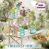 70 Pcs Make It Miniature Brands Nature Garden Plants Set with Wood Display Stand, Mini Botanical Collectibles, Paper Flower Bouquet DIY Craft Kit, Mini Greenhouse Toy Gift for Kids and Adults (Brown) view 2