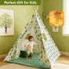 Forest Teepee Tent for Kids Indoor & Outdoor Play Tent Playhouse with Mat&Light, Peach-Skin Fabric, Solid Pine Poles, Nature-Inspired Hideaway Toddler Tents for Boys & Girls,Kids Room Decor Sleepover view 2