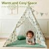Forest Teepee Tent for Kids Indoor & Outdoor Play Tent Playhouse with Mat&Light, Peach-Skin Fabric, Solid Pine Poles, Nature-Inspired Hideaway Toddler Tents for Boys & Girls,Kids Room Decor Sleepover view 4