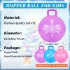 Sratte 6pcs 18 Inch Bouncy Hopper Ball with Handle Christmas Snowflake Bouncing Balls Blue Purple Pink Hopping Toys Inflatable Jumping Toy for Sport Boys Girls Gifts Winter Party Favors view 2
