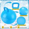 Sratte 6pcs 18 Inch Bouncy Hopper Ball with Handle Christmas Snowflake Bouncing Balls Blue Purple Pink Hopping Toys Inflatable Jumping Toy for Sport Boys Girls Gifts Winter Party Favors view 3