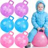 Sratte 3pcs 18 Inch Bouncy Hopper Ball with Handle Christmas Snowflake Bouncing Balls Blue Purple Pink Hopping Toys Inflatable Jumping Toy for Sport Boys Girls Gifts Winter Party Favors view 1