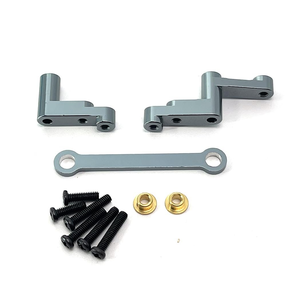 Compatible with MJX 16207 16208 16209 16210 H16 Metal Steering Assembly RC Car Connecting Rod Upgrade Parts 16430 Steering Group(Gray)
