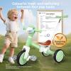 Tricycle for Toddlers 1-3 Year Olds, 5 in 1 Toddler Balance Bike 2-4 Years Old Boys Girls, Push Trike Toys with Adjustable Handle, Birthday Gifts for 2 3 4 5 Year Old Kids Bike (Light Green) view 4