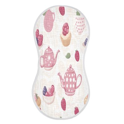 FRCSDIY Cups and Strawberries Burp Cloths Cotton Baby Washcloths,Large 22x11in Burping Cloth Absorbent and Soft for Newborn Baby Boys and Girls,2 Pack