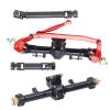 Aluminum Alloy Front Rear Axles Assembly Drive Shaft for Axial SCX24 90081 1/24 RC Car Upgrade Parts High Performance Durable Replacement Accessories (Black Red) view 2