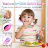 12 Pieces Stainless Steel Rainbow Toddler Utensils Set - Food Grade Kids Silverware Set Children Safe Small Forks and Spoons Mirror Polished Sturdy and Durable Dishwasher Safe view 3