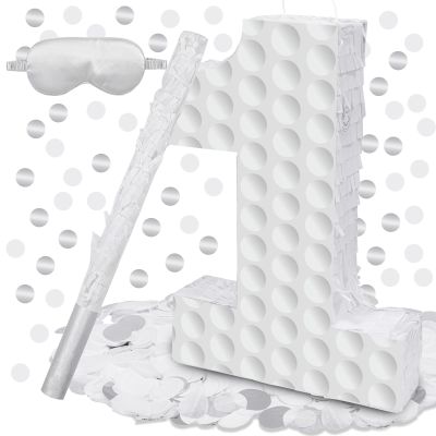 Golf Birthday Decorations, Golf Number 3 Pinata with Stick Blindfold and Confetti Sports Themed Piata 3rd Birthday Party Supplies (Golf Number 1 Pinata)