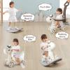 4 in 1 Rocking Horse for Toddlers 1-3 Years Old, Baby Rocking Toy Fun Birthday Gift for 1+ Kids, Ride on Toy with Guard Rails, Detachable Balance Board and Footrest with Push Handle (Brown) view 2