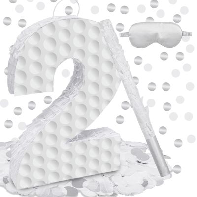 Golf Birthday Decorations, Golf Number 3 Pinata with Stick Blindfold and Confetti Sports Themed Piata 3rd Birthday Party Supplies (Golf Number 2 Pinata)