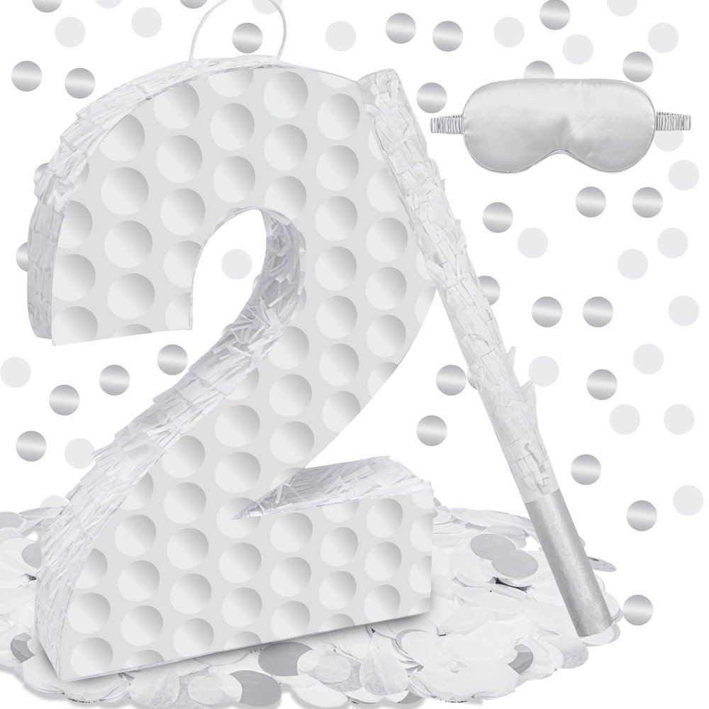 Golf Birthday Decorations, Golf Number 3 Pinata with Stick Blindfold and Confetti Sports Themed Piata 3rd Birthday Party Supplies (Golf Number 2 Pinata)