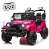 24V Two-Seater Kids Ride On Electric Truck Car with Parental Control, Bluetooth, LED Lights, Music, and Adjustable Speed(Pink) view 1
