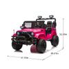 24V Two-Seater Kids Ride On Electric Truck Car with Parental Control, Bluetooth, LED Lights, Music, and Adjustable Speed(Pink) view 2