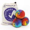 BOONI Handmade Crocheted Footbag- Pack of 3  Durable Woven Cotton Kick Ball for Style Games, Juggling, Tricks & Outdoor Games - Great as Stress Relief Fidget Toys Made in Nepal view 1